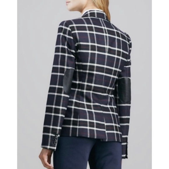 Alice + Olivia Savetta Plaid Blazer Jacket Navy‎ S - Picture 6 of 12